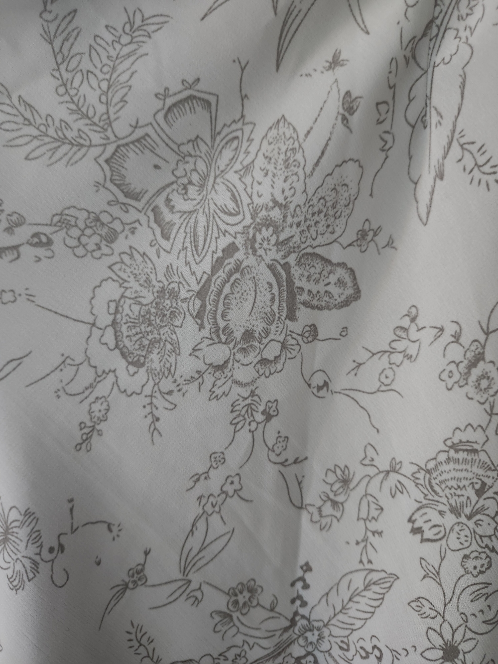Light Gray Floral A-Line Skirt - Picture 5 of 7